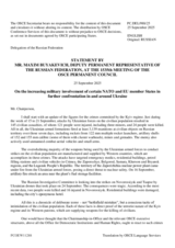 Statement by the Delegation of the Russian Federation on the increasing military involvement of certain NATO and EU member States in yet more confrontation in and around Ukraine