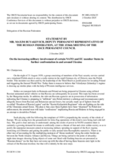 Statement by the Delegation of the Russian Federation on the increasing military involvement of certain NATO and EU member States in yet more confrontation in and around Ukraine