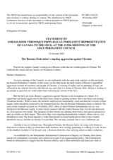 Statement by the Delegation of Canada on the Russian Federation’s ongoing aggression against Ukraine