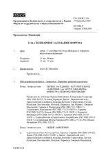Journal of the 1114th Plenary Meeting of the Forum for Security Co-operation