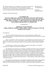 Statement by the Delegation of the Russian Federation on the deliberate escalation of military and political tensions in Europe by NATO and European Union countries