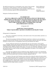 Statement by the Delegation of the Russian Federation on the special military operation to demilitarize and denazify Ukraine