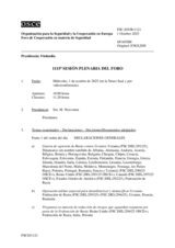 Journal of the 1115th Plenary Meeting of the Forum for Security Co-operation