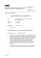 Journal of the 1116th Plenary Meeting of the Forum for Security Co-operation