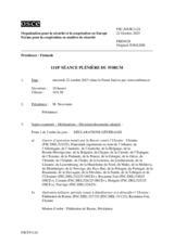 Journal of the 1118th Plenary Meeting of the Forum for Security Co-operation