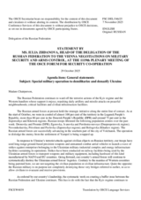 Statement by the Delegation of the Russian Federation on the special military operation to demilitarize and denazify Ukraine