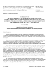 Statement by the Delegation of the Russian Federation on the special military operation to demilitarize and denazify Ukraine