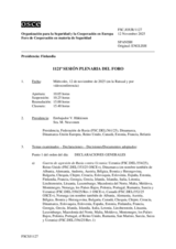 Journal of the 1121st Plenary Meeting of the Forum for Security Co-operation