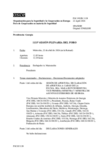 Journal of the 1133rd Plenary Meeting of the Forum for Security Co-operation