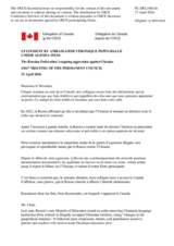 Statement by the Delegation of Canada on “The Russian Federation’s Ongoing Aggression Against Ukraine”