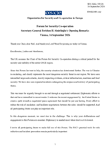 Statement by the OSCE Secretary General
