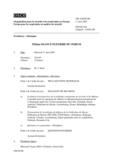 Journal of the 392nd Plenary Meeting of the Forum for Security Co-operation (fr)