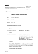 Journal of the 388th Plenary Meeting of the Forum for Security Co-operation (it)