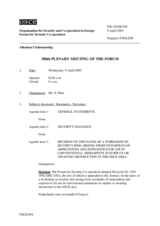 Journal of the 388th Plenary Meeting of the Forum for Security Co-operation