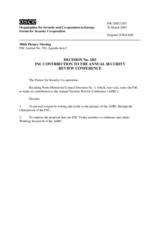 Forum for Security Co-operation Decision No. 2/03