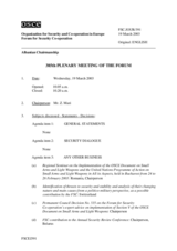 Journal of the 385th Plenary Meeting of the Forum for Security Co-operation