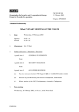 Journal of the 382nd Plenary Meeting of the Forum for Security Co-operation