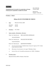 Journal of the 382nd Plenary Meeting of the Forum for Security Co-operation (fr)