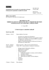 Forum for Security Co-operation Decision No. 1/03 (fr)