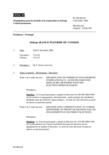 Journal of the 424th Plenary Meeting of the Permanent Council (fr)