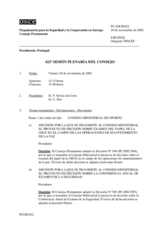 Journal of the 422nd Plenary Meeting of the Permanent Council (es)