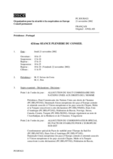 Journal of the 421st Plenary Meeting of the Permanent Council (fr)