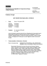 Journal of the 402nd Plenary Meeting of the Permanent Council (es)