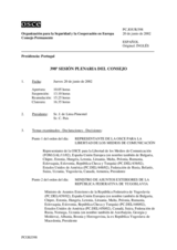 Journal of the 398th Plenary Meeting of the Permanent Council (es)