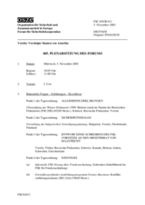 Journal of the 405th Plenary Meeting of the Forum for Security Co-operation (de)