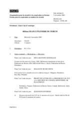 Journal of the 405th Plenary Meeting of the Forum for Security Co-operation (fr)