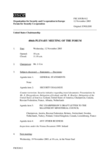 Journal of the 406th Plenary Meeting of the Forum for Security Co-operation