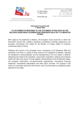 Statement by the Delegation of EU/Luxembourg in response to the statement of Belarus on Belarus Assistance Coordination Workshop held on 17-18 March in Vilnius (Lithuania)