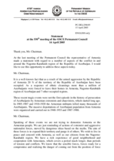 Statement by the Delegation of Azerbaijan on the situation in and around Nagorno-Karabakh