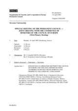 Journal of the 551st Special Plenary Meeting of the Permanent Council - Joint Meeting with the Committee of Ministers of the Council of Europe