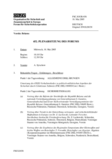 Journal of the 452nd Plenary Meeting of the Forum for Security Co-operation (de)