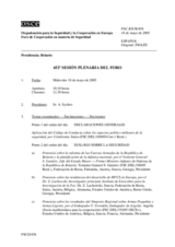 Journal of the 452nd Plenary Meeting of the Forum for Security Co-operation (es)