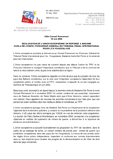 Statement by the Delegation of Luxembourg/EU in response to Ms. Carla del Ponte, Prosecutor of the International Criminal Tribunal for the former Yugoslavia