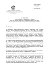 Statement by the Delegation of Moldova on the results of the Vinnitsa meting on transdnistrian conflict settlement
