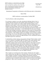 Introduction by Karen Polak, Chair of the Education Working Group of the Task Force on International Cooperation on Holocaust Education, Remembrance and Research