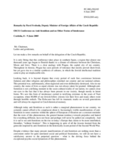 Statement by Pavel Svoboda, Deputy Minister of Foreign Affairs of the Czech Republic