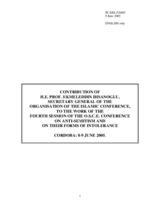 Contribution of Ekmeleddin Ihsanoglu, Secretary General of the Organisation of the Islamic Conference