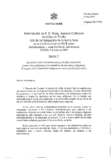 Statement of the Most Reverend Antonio Canizares, Archbishop of Toledo, Head of the Delegation of the Holy See (es)