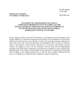 Statement by the Delegation of Turkey on the Russian-Georgian Joint Declaration on the withdrawal of the Russian military bases from Georgia