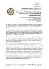 Statement by the Most Reverend Charles Chaput, Archbishop of Denver, Delegation of the United States of America