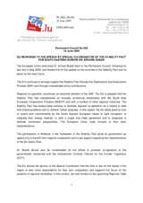 Statement by the Delegation of Luxembourh/EU in response to Special Co-ordinator of the Stability Pact for South-Eastern Europe