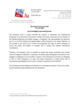 Statement by the Delegation of Luxembourg/EU on return of Uzbek refugees from Kyrgyzstan