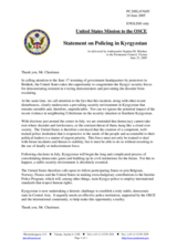 Statement by the Delegation of the United States of America on Policing in Kyrgyzstan