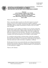 Statement by the Delegation of Armenia on the Preliminary Findings of the ODIHR on the Events of 13 May 2005, in Andijan, Uzbekistan