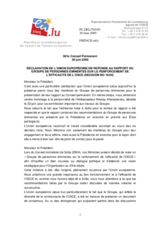 Statement by the Delegation of Luxembourg/EU in response to the report of the Panel of Eminent Persons on Strengthening the Effectiveness of the OSCE