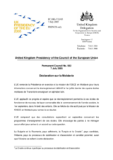 Statement by the Delegation of the United Kingdom/EU on the situation of Moldovan-language Latins-script schools in the Transdniestrian region of Moldova